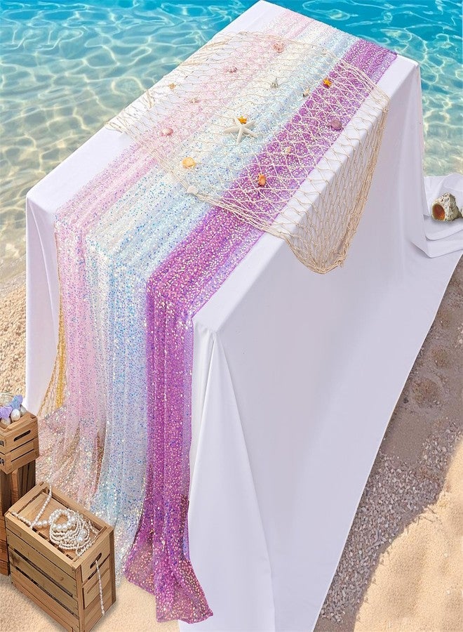 B.Cool Pink Sequin Table Runner Iridescent Sequence Table Runners Glitter Table Fabric 25x120 inch for Baby Shower Wedding Birthday Party Ceremony Table Decorations - Image 4